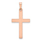 14k Rose Gold 14k Rose Gold Rhodium Hollow Cross Pendant