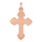 14k Rose Gold 14K Rose Gold Fleur de Lis Cross Pendant