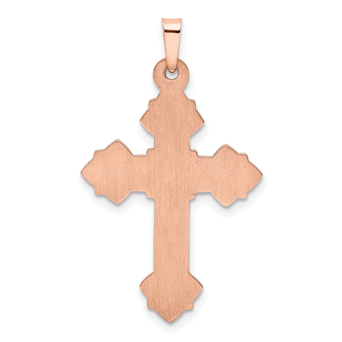 14k Rose Gold 14K Rose Gold Fleur de Lis Cross Pendant