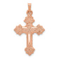 14k Rose Gold 14K Rose Gold Fleur de Lis Cross Pendant