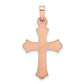 14k Rose Gold 14k Rose Gold Heart Hollow Cross Pendant