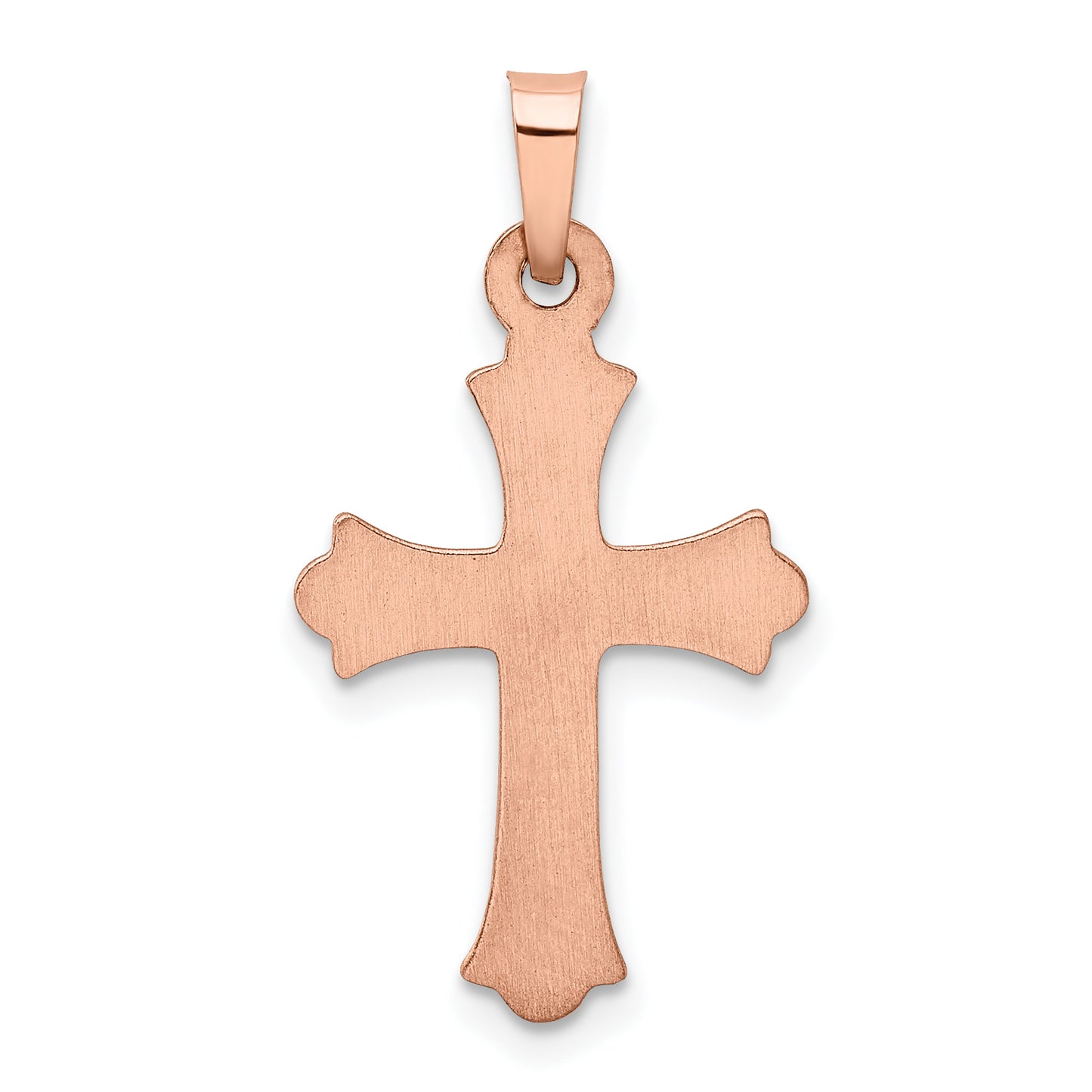 14k Rose Gold 14k Rose Gold Heart Hollow Cross Pendant