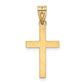 14k Yellow Gold 14k Laser Etched Cross Pendant