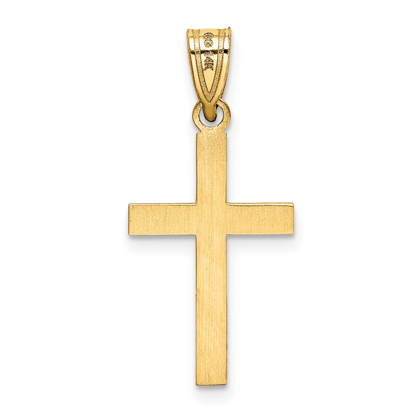 14k Yellow Gold 14k Laser Etched Cross Pendant