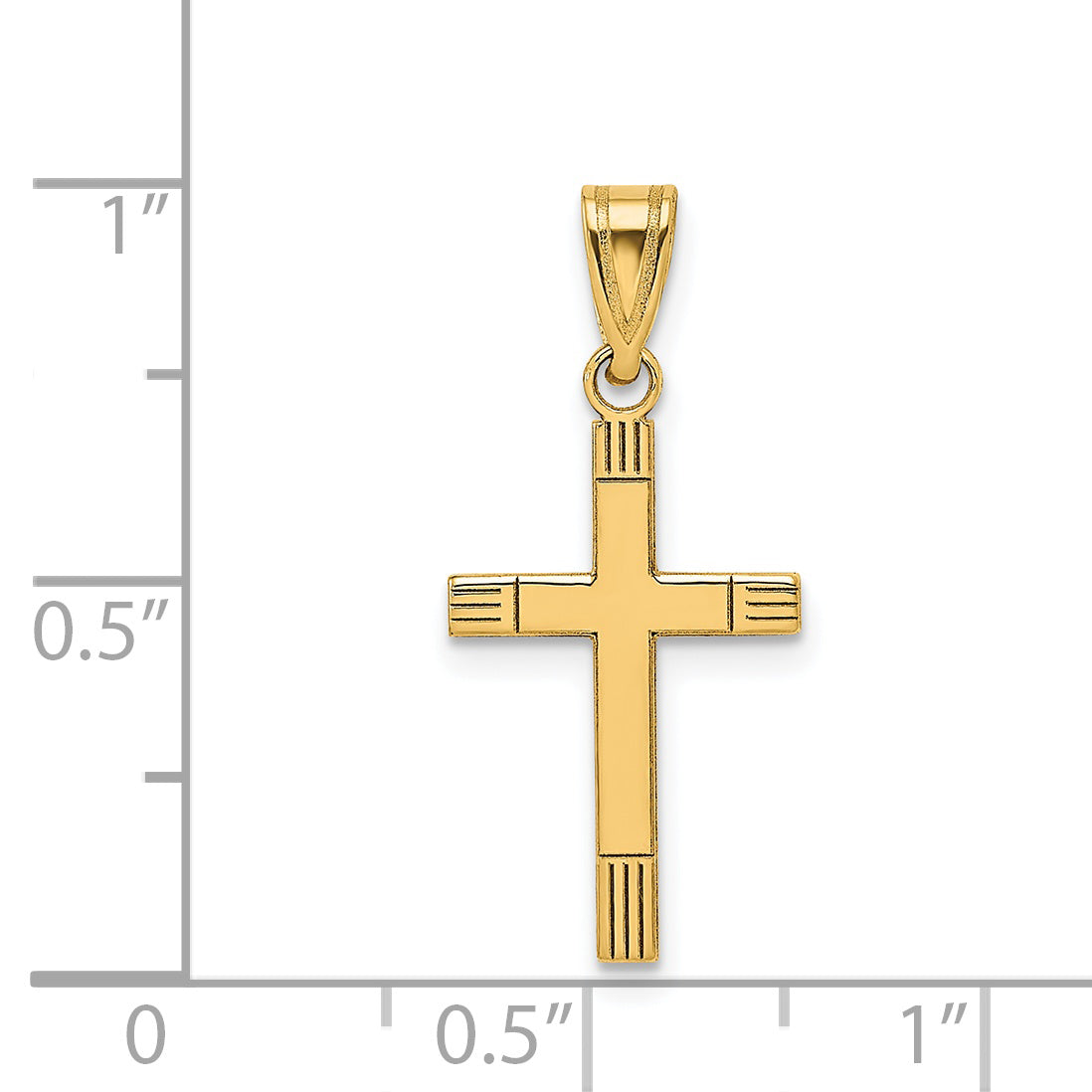 14k Yellow Gold 14k Laser Etched Cross Pendant