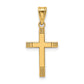 14k Yellow Gold 14k Laser Etched Cross Pendant