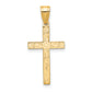 14k Yellow Gold 14k Etched Floral Cross Pendant