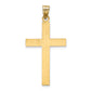 14k Yellow Gold 14k Etched Floral Cross Pendant