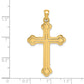 14k Yellow Gold 14k Budded Cross Pendant