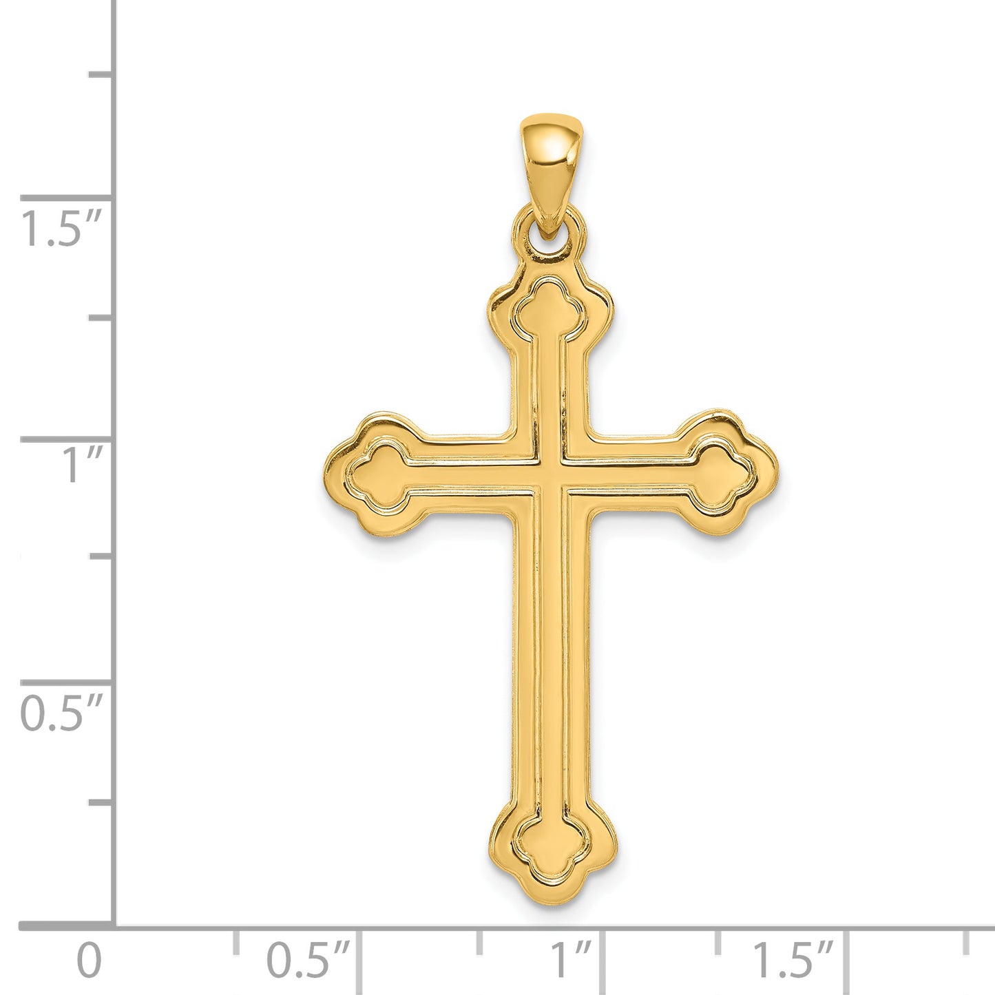 14k Yellow Gold 14k Budded Cross Pendant