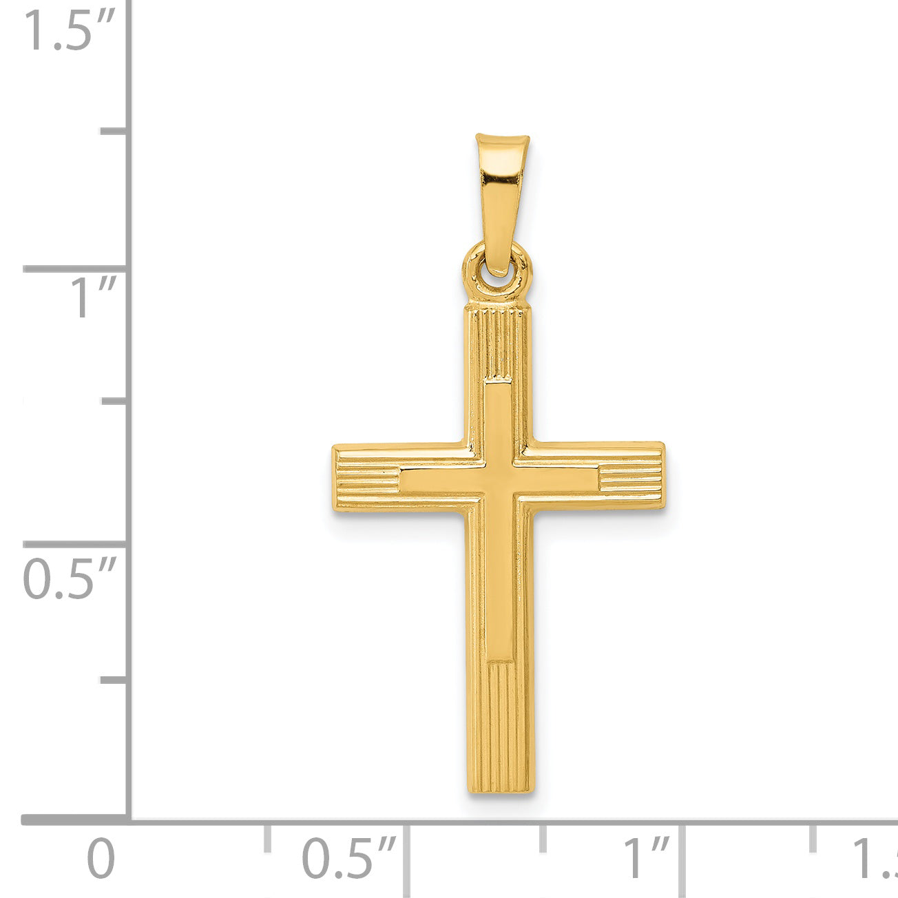 14k Yellow Gold 14k Brushed and Polished Latin Cross Pendant