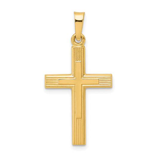 14k Yellow Gold 14k Brushed and Polished Latin Cross Pendant