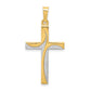 14k Yellow & Rhodium 14K Rhodium Satin and Polished Latin Cross Pendant