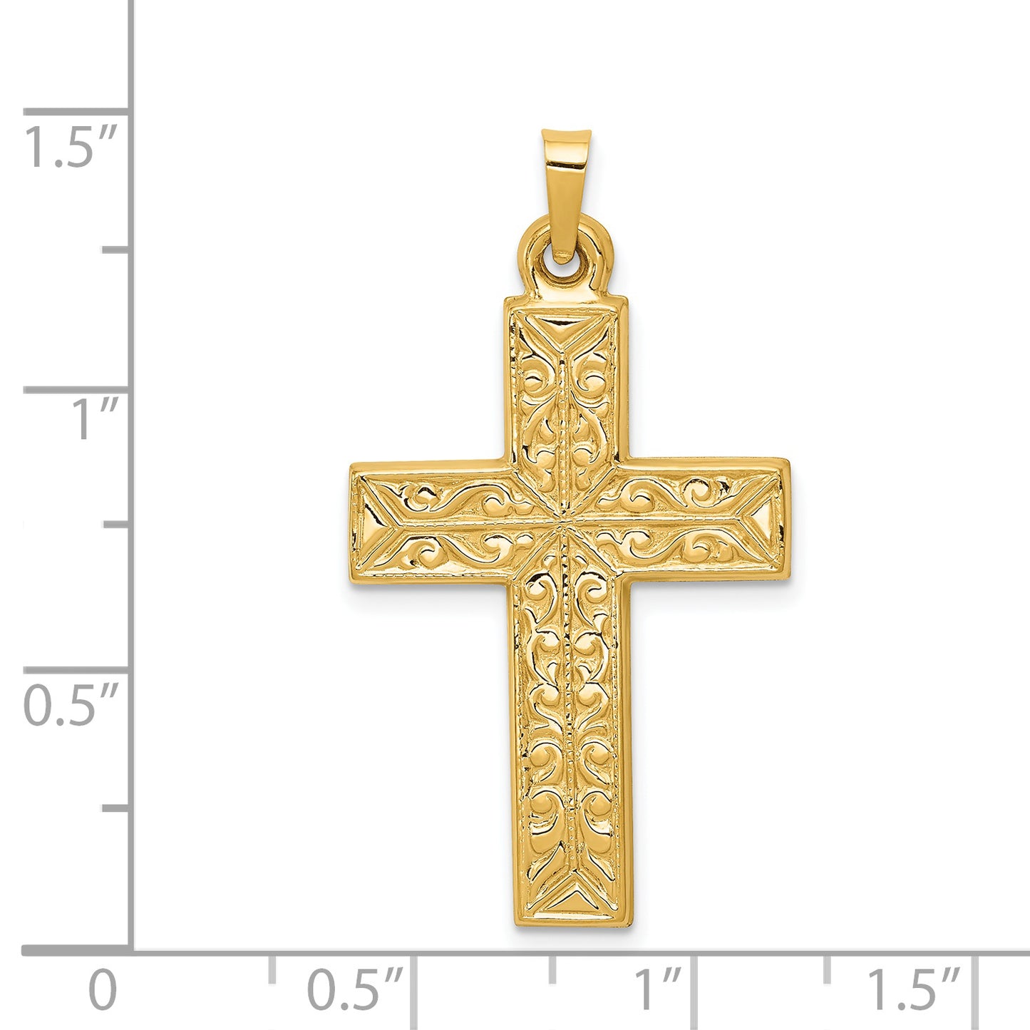 14k Yellow Gold 14k Polished Filigree Cross Pendant