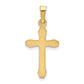 14k Yellow Gold 14k Textured and Polished Latin Cross Pendant