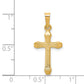 14k Yellow Gold 14k Textured and Polished Latin Cross Pendant