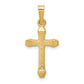 14k Yellow Gold 14k Textured and Polished Latin Cross Pendant