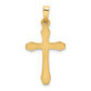 14k Yellow Gold 14k Textured and Polished Latin Cross Pendant