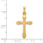 14k Yellow Gold 14k Textured and Polished Latin Cross Pendant