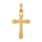 14k Yellow Gold 14k Textured and Polished Latin Cross Pendant