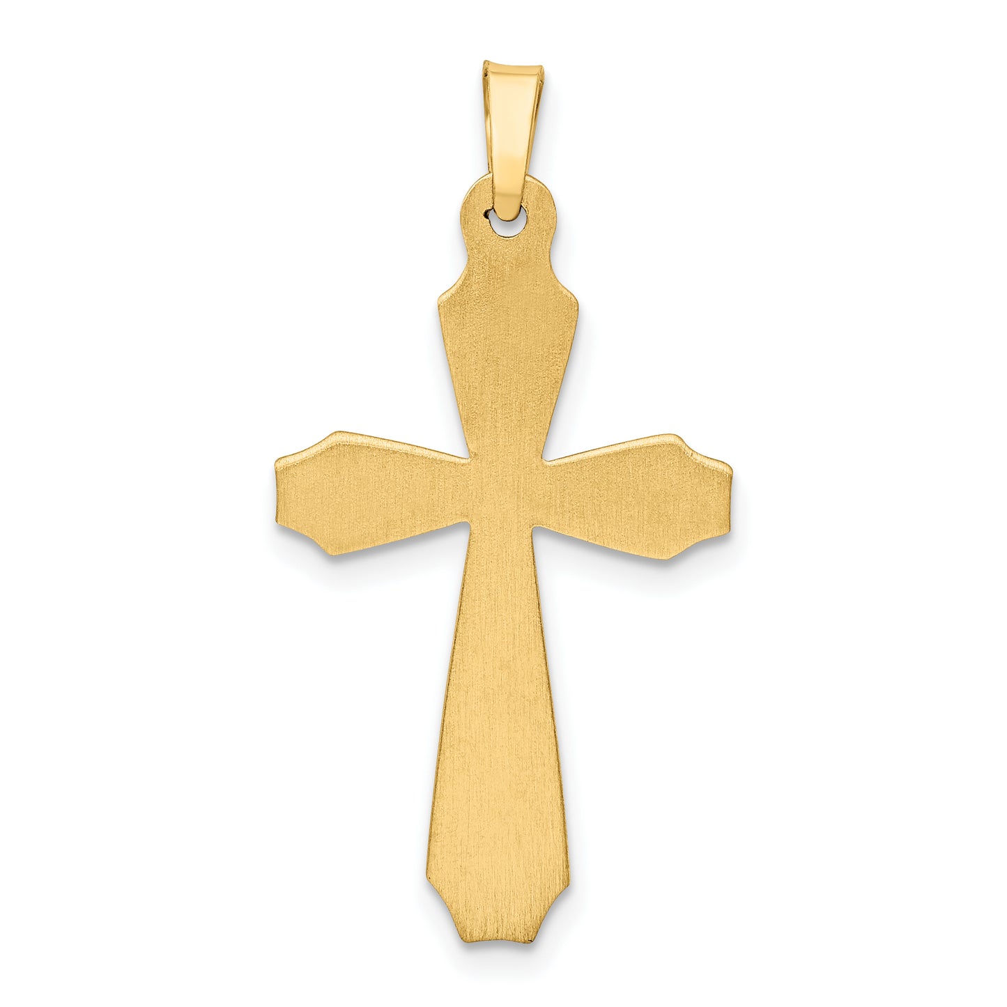 14k Yellow Gold 14k Textured and Polished Passion Cross Pendant