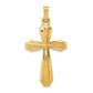 14k Yellow Gold 14k Textured and Polished Passion Cross Pendant