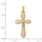 14k Yellow & Rhodium 14K with Rhodium Textured and Polished Passion Cross Pendant