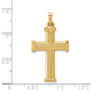 14k Yellow Gold 14k Brushed and Polished Latin Cross Pendant