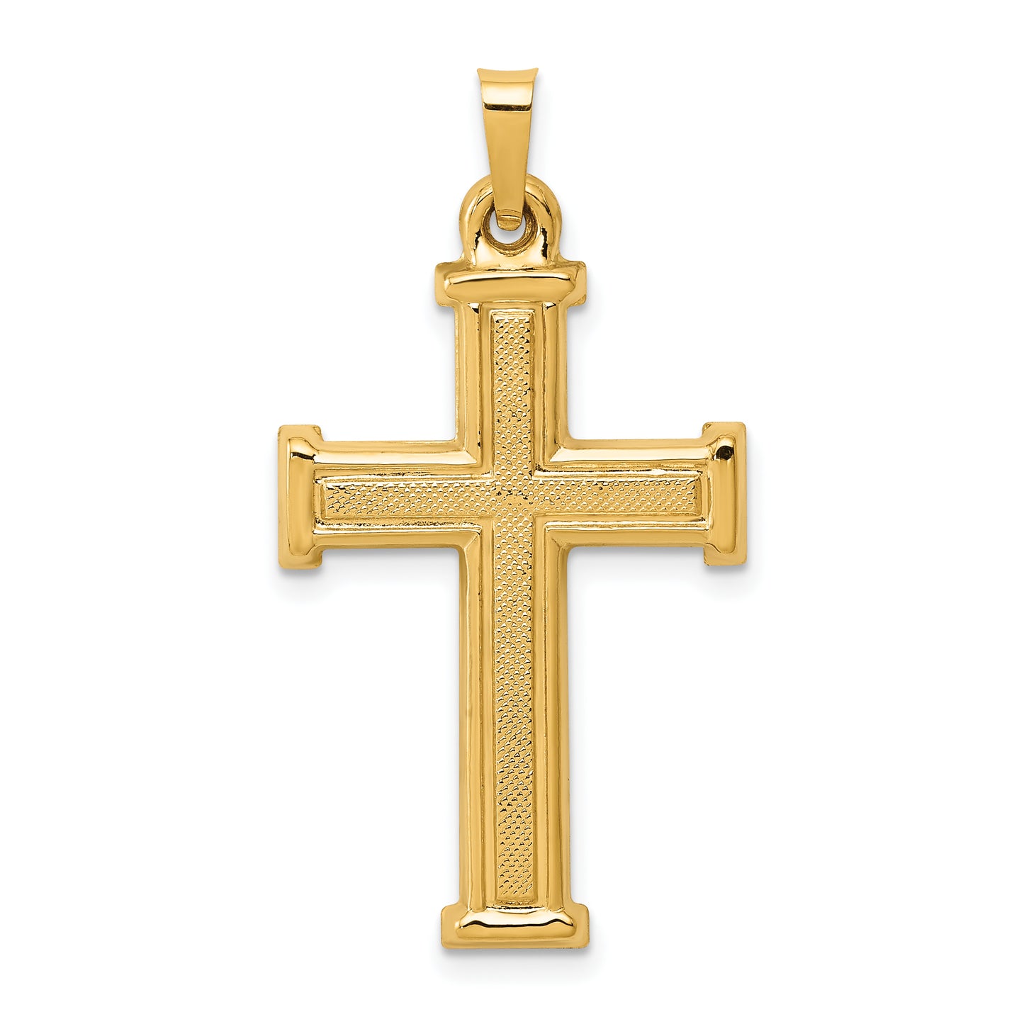 14k Yellow Gold 14k Brushed and Polished Latin Cross Pendant