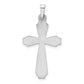 14k White Gold 14K White Gold Textured and Polished Passion Cross Pendant