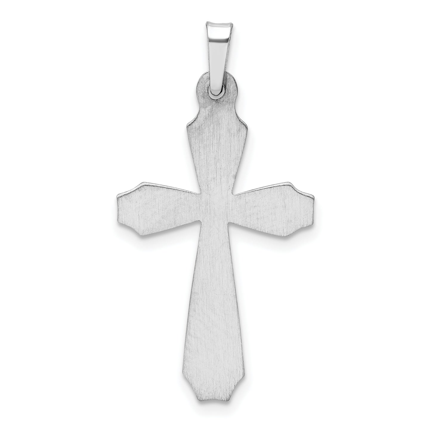 14k White Gold 14K White Gold Textured and Polished Passion Cross Pendant