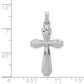 14k White Gold 14K White Gold Textured and Polished Passion Cross Pendant