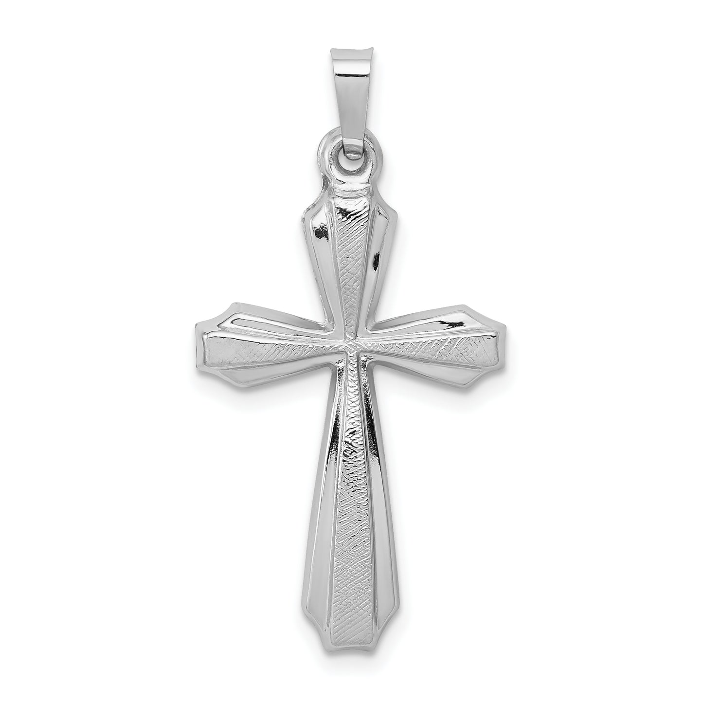 14k White Gold 14K White Gold Textured and Polished Passion Cross Pendant