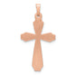 14k Rose Gold 14K Rose Gold Textured And Polished Passion Cross Pendant