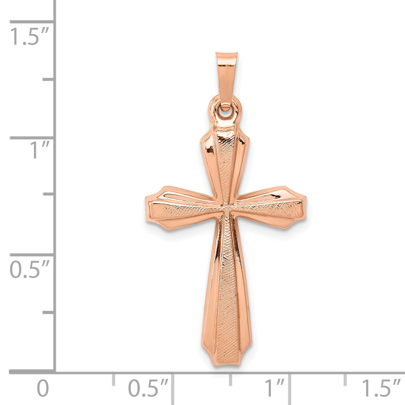 14k Rose Gold 14K Rose Gold Textured And Polished Passion Cross Pendant