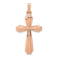 14k Rose Gold 14K Rose Gold Textured And Polished Passion Cross Pendant