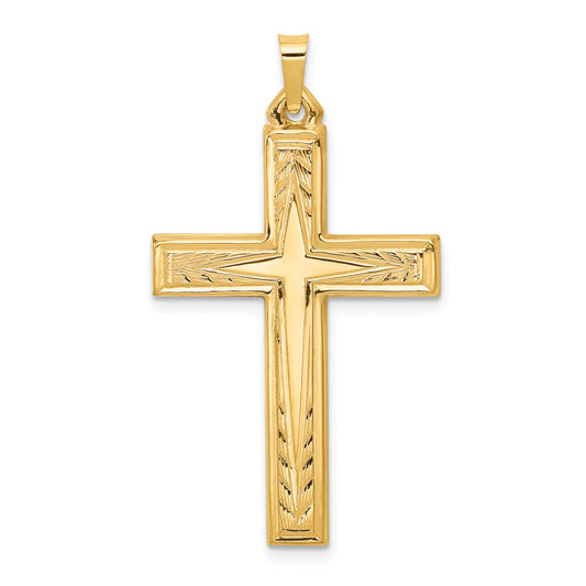 14k Yellow Gold 14k Brushed and Polished Latin Cross Pendant