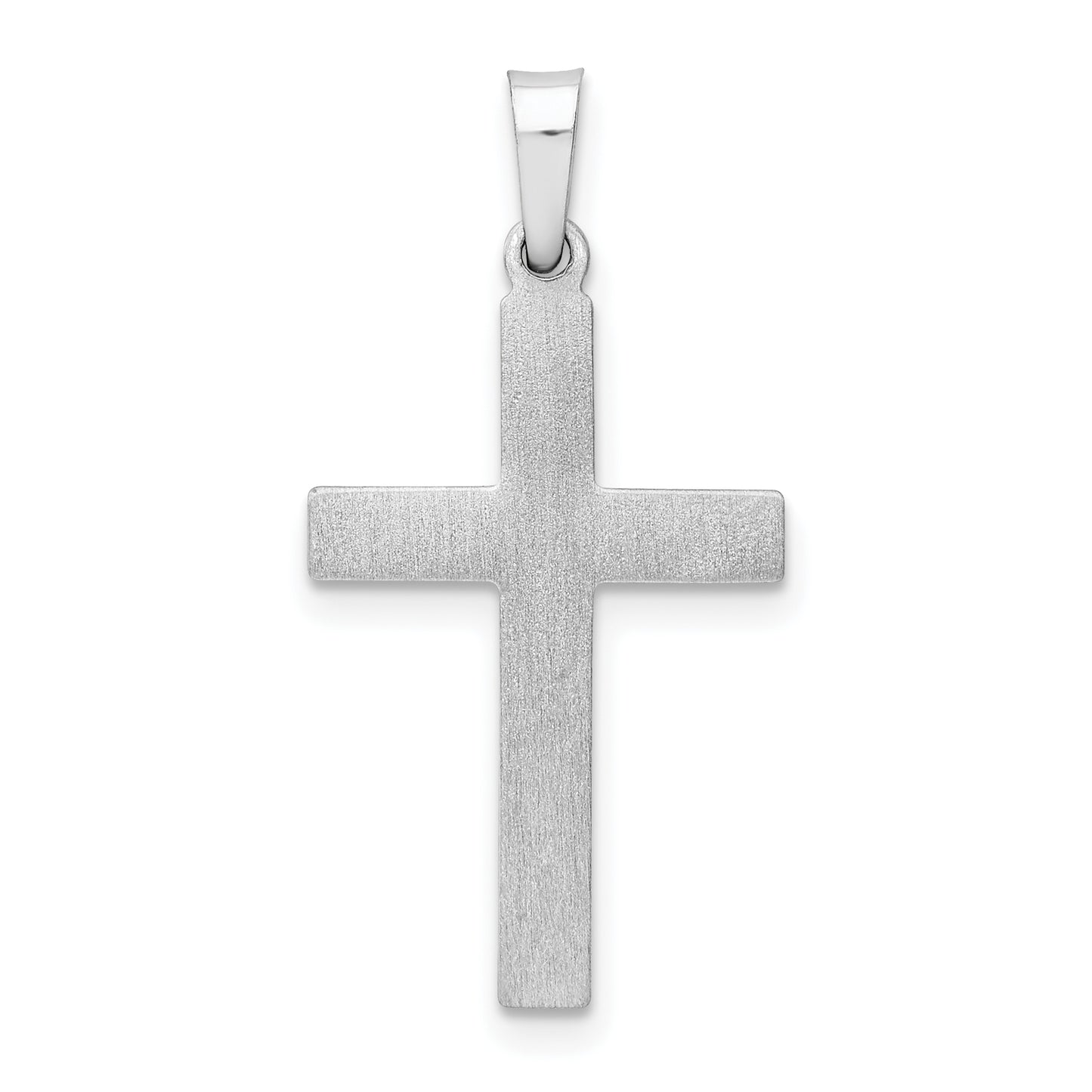 14k White Gold 14K White Gold Brushed and Polished Hollow Latin Cross Pendant