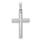 14k White Gold 14K White Gold Brushed and Polished Hollow Latin Cross Pendant