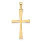 14k Yellow Gold 14k Textured and Polished Latin Cross Pendant