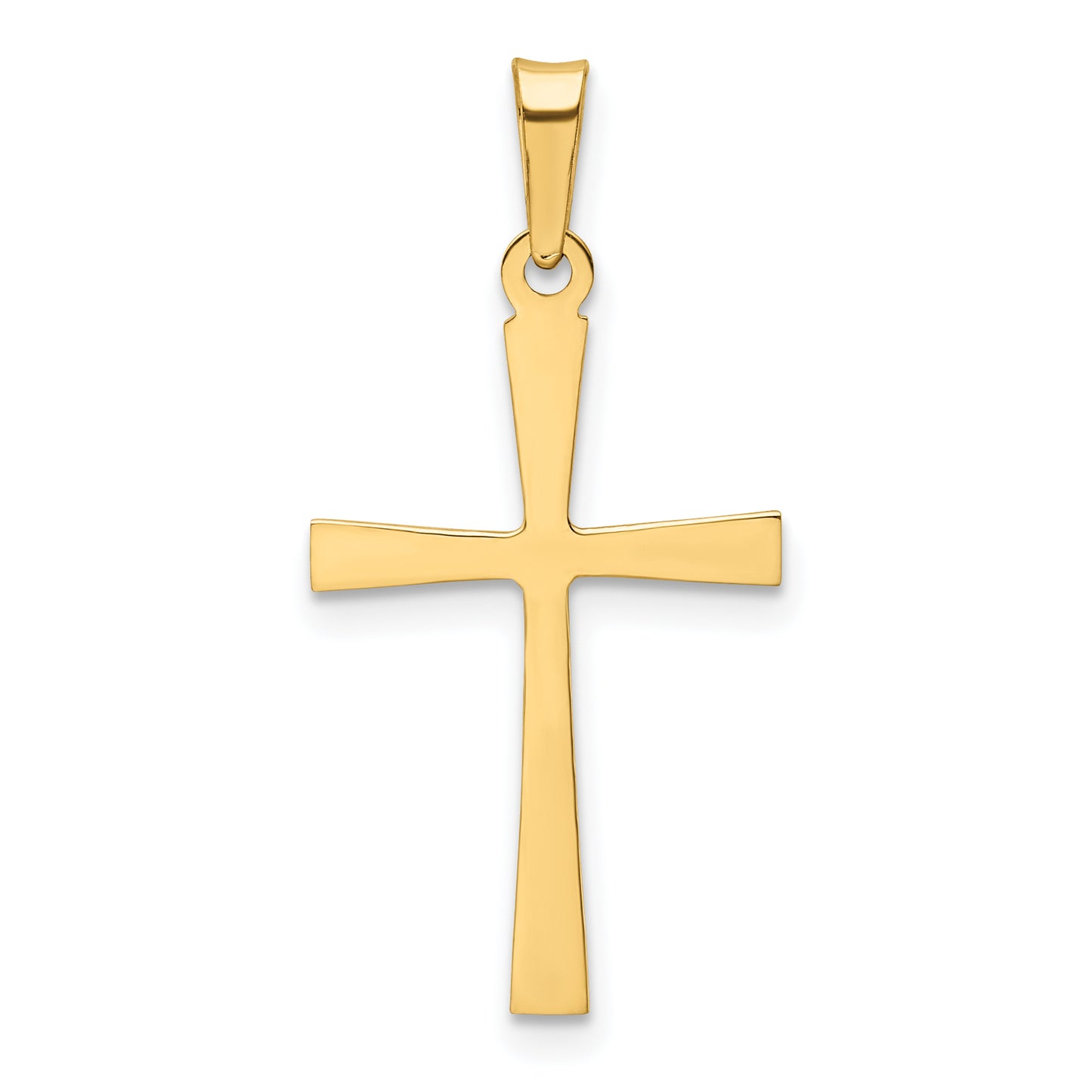 14k Yellow Gold 14k Textured and Polished Latin Cross Pendant