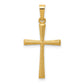 14k Yellow Gold 14k Textured and Polished Latin Cross Pendant