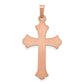 14k Rose Gold 14K Rose Gold W/ White Rhodium Cross Pendant