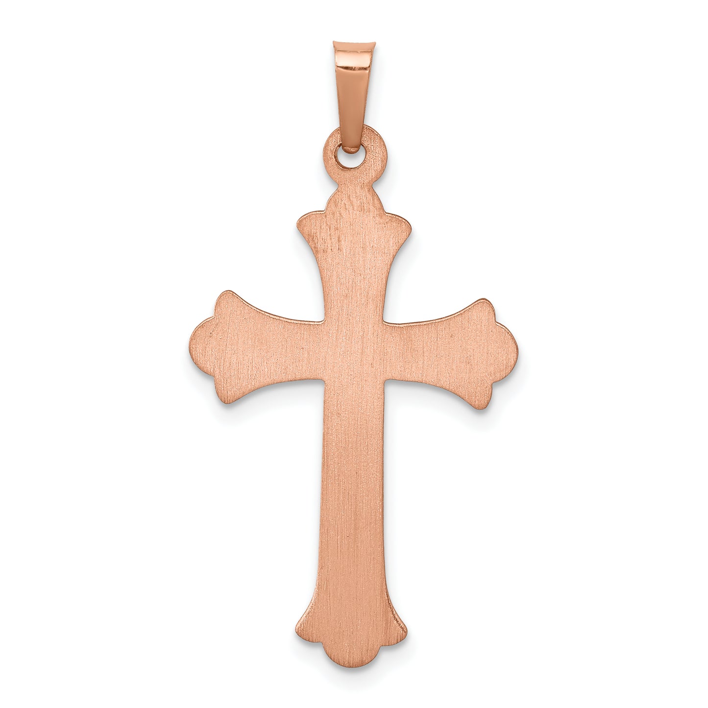 14k Rose Gold 14K Rose Gold W/ White Rhodium Cross Pendant