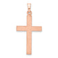 14k Rose Gold 14K Rose Gold Brushed and Polished Hollow Cross Pendant