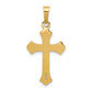 14k Yellow Gold 14k Polished Fleur de lis Cross Pendant