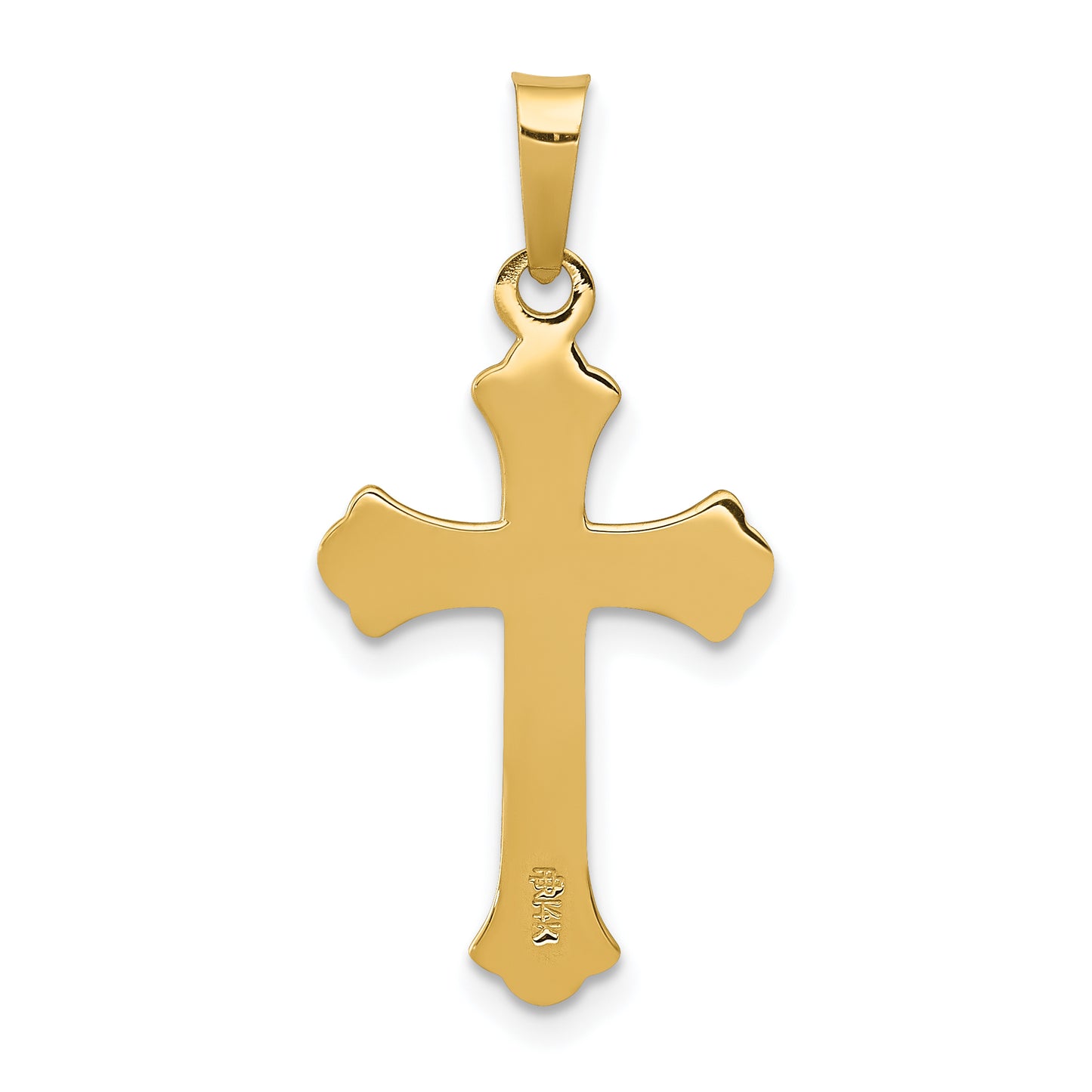 14k Yellow Gold 14k Polished Fleur de lis Cross Pendant