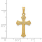 14k Yellow Gold 14k Polished Fleur de lis Cross Pendant