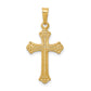 14k Yellow Gold 14k Polished Fleur de lis Cross Pendant