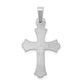 14k White Gold 14K White Gold Textured and Polished Fleur de lis Cross Pendant